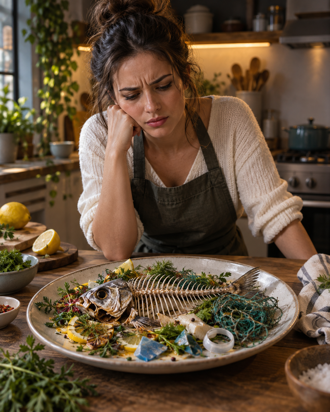 Chef creator noticing suspicious waste ingredients