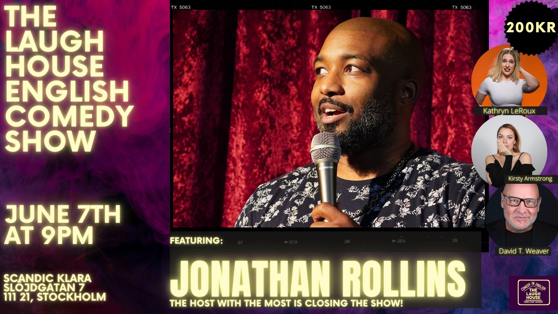 Jonathan Rollins performing with a microphone