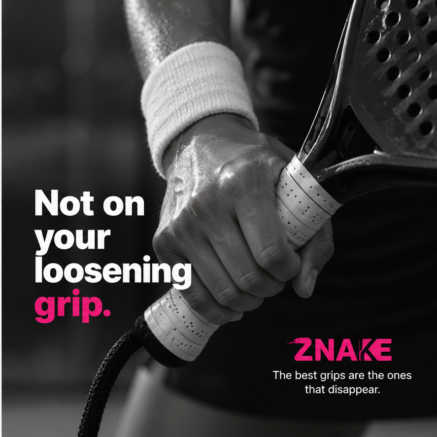 Znake carousel frame reading: Not on your loosening grip. The best grips are the ones that disappear